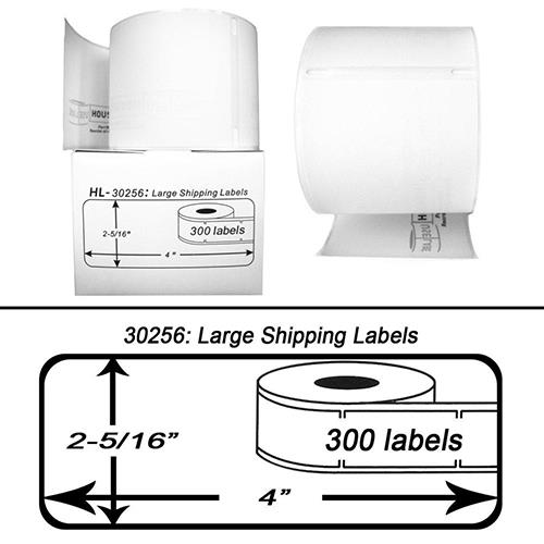 Premium Quality Black on White Large Shipping Labels compatible with Dymo 30256 (1000 pcs)