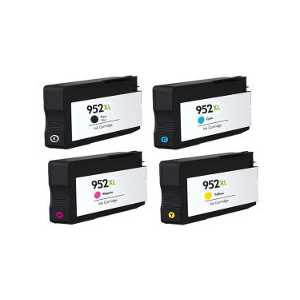 Premium Quality Black, Cyan, Yellow, Magenta High Yield Value Bundle Inkjet Cartridges compatible with HP HP 952XL (HP 952XL)