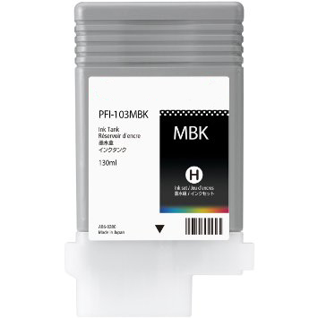 Premium Quality Matte Black Pigment Inkjet Cartridge compatible with Canon 2211B001AA (PFI-103MBK)